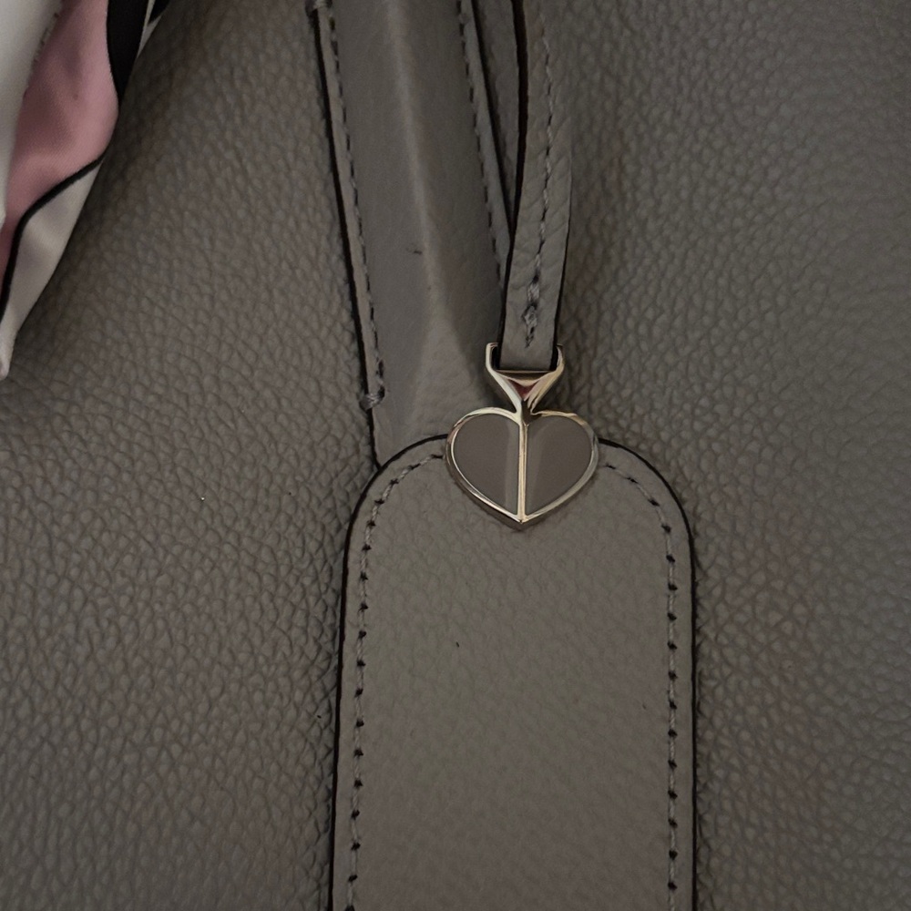 Kate Spade Taupe Satchel with Scarf Accent - Picture 2 of 4